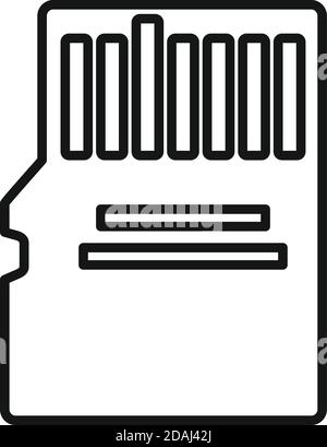 Symbol für die Micro-ssd-Karte für Speicher, Umrissstil Stock Vektor