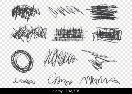 Grunge Scribbles Vektor Illustrationen Set Stock Vektor