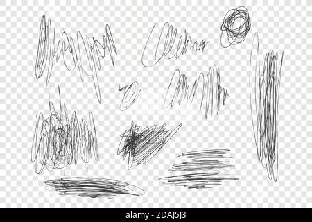 Tinte Stift scrawls Vektor Illustrationen Set Stock Vektor