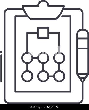 Business Zwischenablage Symbol, lineare isolierte Illustration, dünne Linie Vektor, Web-Design-Zeichen, Kontur Konzept Symbol mit editierbaren Strich auf weiß Stock Vektor