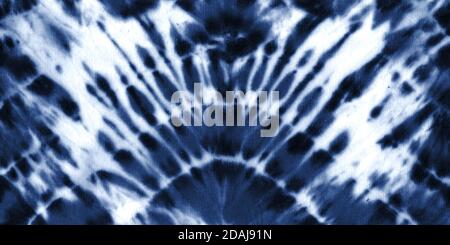 Krawatte Farbstoff Shibori-Muster. Aquarell handbemalt ornamental Indigo blau marine farbige Elemente auf weißem Hintergrund. Aquarell abstrakte Textur. Stockfoto