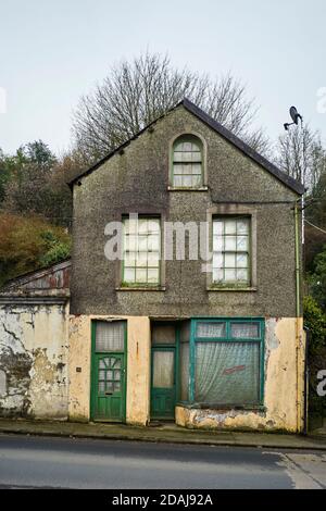 Verlassene Gebäude im Zentrum von Laxey Stockfoto