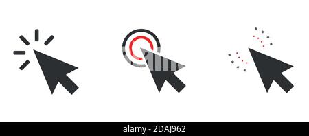 Cursor-Pfeil für Computer einstellen. Vektorgrafik isoliert auf weißem Hintergrund Stock Vektor