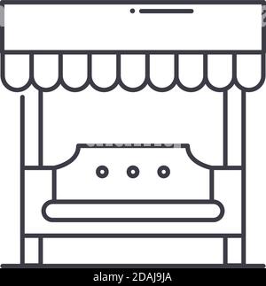 Bus-Stop-Symbol, lineare isolierte Illustration, dünne Linie Vektor, Web-Design-Zeichen, Kontur Konzept Symbol mit editierbaren Kontur auf weißem Hintergrund. Stock Vektor