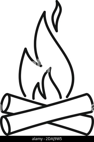 Hunter Lagerfeuer Symbol, skizzieren Stil Stock Vektor
