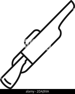 Safari Jäger Gewehr Symbol, Umriss Stil Stock Vektor