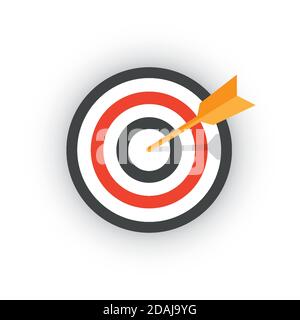 Zielsymbol. Isoliert auf weißem Hintergrund. Flache Abbildung Stock Vektor