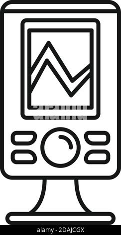 Echolot-Symbol, Umriss-Stil Stock Vektor