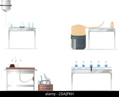 Fertigungs-Zubehör-Objekte festgelegt Stock Vektor
