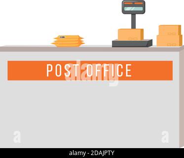 Postschalter flaches Objekt Stock Vektor