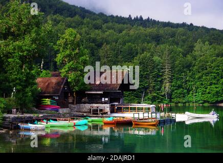 Bohinjer See im Triglav National Park, Slowenien Stockfoto