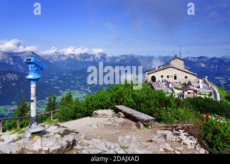 Das Kehlsteinhaus (auch als Adlernest bekannt) Oben auf dem Kehlstein auf 1.834m befindet sich das ehemalige Hitlers Haus und südliches Hauptquartier der Adler Stockfoto