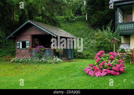 Traditionelle Architektur in Saint Gilgen, Österreich, Europa Stockfoto