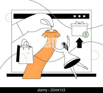 Online-Shopping - moderne flache Design-Stil Illustration Stock Vektor