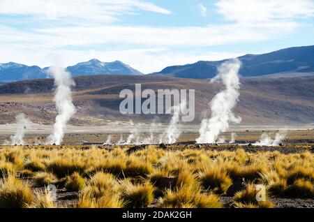 Wunderschöne Landschaften von den Altiplanos bei san pedro de atacama Stockfoto