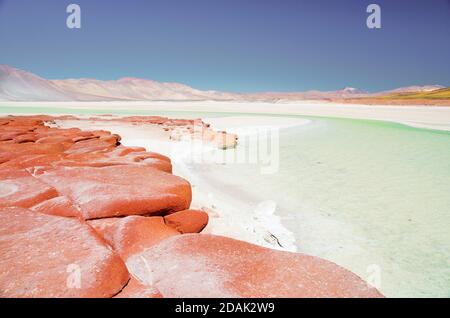 Wunderschöne Landschaften von den Altiplanos bei san pedro de atacama Stockfoto