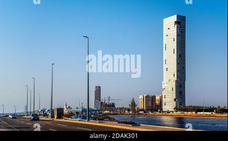 Stadtlandschaften berühmter Gebäude in Jeddah City Stockfoto