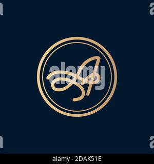 Ein Vektorlogo mit Buchstaben. Ein Buchstabenemblem. Ein Monogramm des Buchstabens. Vektor Stock Vektor