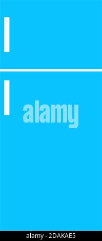 Symbol für Kühlschrank flach. Blaues Piktogramm auf weißem Hintergrund. Symbol für Vektorgrafik Stock Vektor