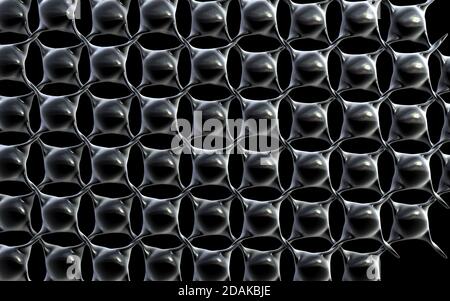 Schwarz quadratisch und Dreieck Hintergrunddesign.Schwarzer abstrakter Hintergrund.3D Illustration Stockfoto