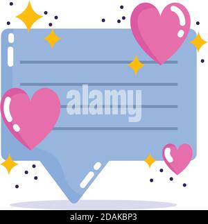 Soziale Medien, Sprechblase Nachricht sms in Cartoon-Stil Vektor-Illustration Stock Vektor