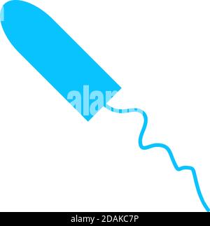 Tampon Symbol flach. Blaues Piktogramm auf weißem Hintergrund. Symbol für Vektorgrafik Stock Vektor