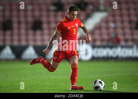 Wales Cameron Coxe während des UEFA Euro 2021 U-21 Qualifying Group 9 Spiel auf dem Racecourse Ground, Wrexham. Stockfoto