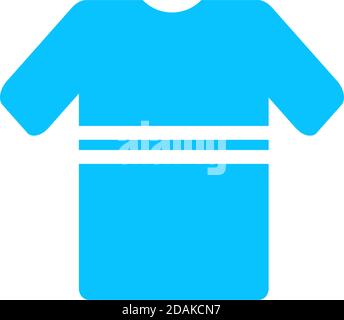 T-Shirt mit Streifen Icon flach. Blaues Piktogramm auf weißem Hintergrund. Symbol für Vektorgrafik Stock Vektor