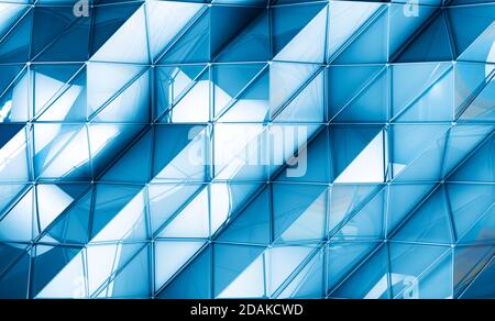 Blaues Quadrat und Dreieck Hintergrund geometrisches Design Stockfoto