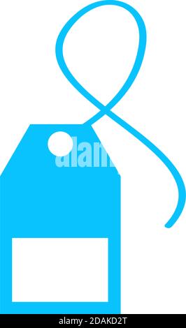 Teebeutel Symbol flach. Blaues Piktogramm auf weißem Hintergrund. Symbol für Vektorgrafik Stock Vektor