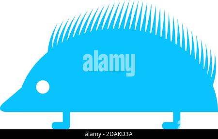 Igel-Symbol flach. Blaues Piktogramm auf weißem Hintergrund. Symbol für Vektorgrafik Stock Vektor