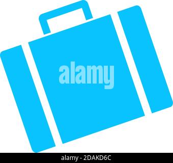 Koffer Symbol flach. Blaues Piktogramm auf weißem Hintergrund. Symbol für Vektorgrafik Stock Vektor