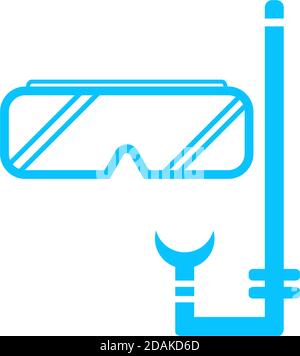 Diver Icon flach. Blaues Piktogramm auf weißem Hintergrund. Symbol für Vektorgrafik Stock Vektor