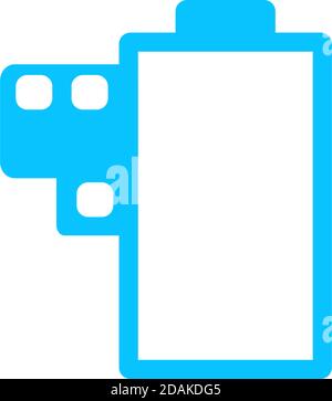 Kamerabild-Symbol flach. Blaues Piktogramm auf weißem Hintergrund. Symbol für Vektorgrafik Stock Vektor