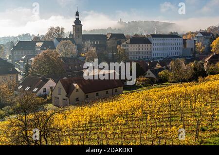 Die Altenburg mit ihrem markanten Turm steht auf einem Bergkegel am Rande der Steigerwaldhöhe. Das Schloss war von 1305 bis 1553 Residenz der Bamberger Fürstbischöfe. Bamberg, Deutschland Stockfoto