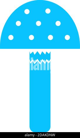 Amanita Icon flach. Blaues Piktogramm auf weißem Hintergrund. Symbol für Vektorgrafik Stock Vektor