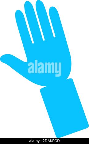 Handsymbol flach. Blaues Piktogramm auf weißem Hintergrund. Symbol für Vektorgrafik Stock Vektor