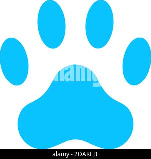 Paw-Symbol flach. Blaues Piktogramm auf weißem Hintergrund. Symbol für Vektorgrafik Stock Vektor