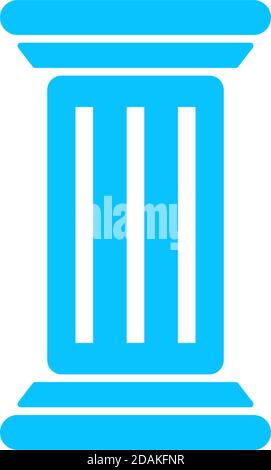 Antikes Säulensymbol flach. Blaues Piktogramm auf weißem Hintergrund. Symbol für Vektorgrafik Stock Vektor