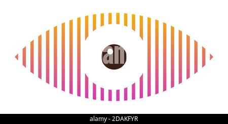 Augensymbol, Symbol für menschliches Auge, isoliert auf weißem Hintergrund. Logo-Vorlage. Flaches Design. Vektorfarbe. Stock Vektor