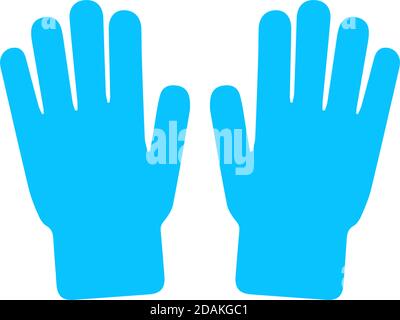 Handsymbol flach. Blaues Piktogramm auf weißem Hintergrund. Symbol für Vektorgrafik Stock Vektor