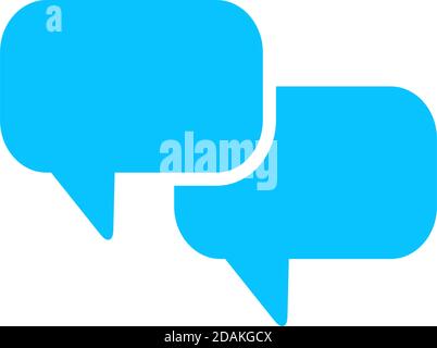 Chat mit Dialog Clouds Symbol flach. Blaues Piktogramm auf weißem Hintergrund. Symbol für Vektorgrafik Stock Vektor