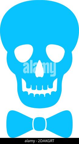 Schädel Symbol flach. Blaues Piktogramm auf weißem Hintergrund. Symbol für Vektorgrafik Stock Vektor