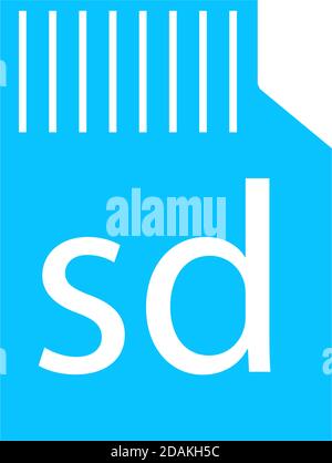 Micro-sd-Kartensymbol flach. Blaues Piktogramm auf weißem Hintergrund. Symbol für Vektorgrafik Stock Vektor