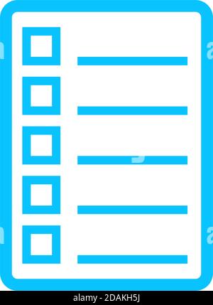 Checklisten-Symbol flach. Blaues Piktogramm auf weißem Hintergrund. Symbol für Vektorgrafik Stock Vektor