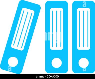 Ordnersymbol flach. Blaues Piktogramm auf weißem Hintergrund. Symbol für Vektorgrafik Stock Vektor
