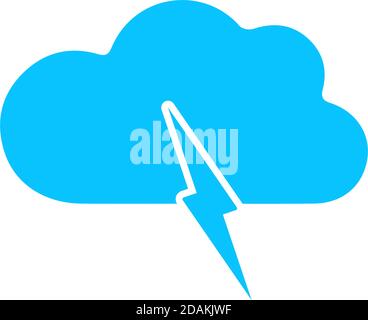 Sturmsymbol flach. Blaues Piktogramm auf weißem Hintergrund. Symbol für Vektorgrafik Stock Vektor