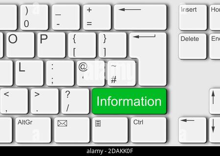 Informationskonzept PC-Computer Tastatur 3d-Illustration Stockfoto