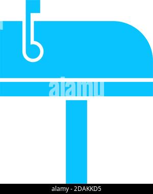 Mailbox-Symbol flach. Blaues Piktogramm auf weißem Hintergrund. Symbol für Vektorgrafik Stock Vektor