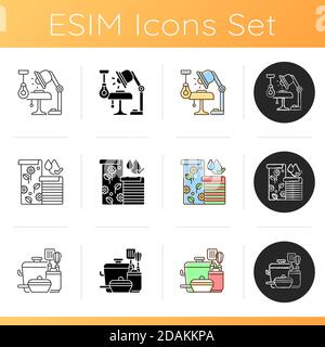 Heim und Wohnen Design-Icons gesetzt Stock Vektor